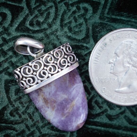 india925 Accessories - 925 sterling silver purple jasper pendant